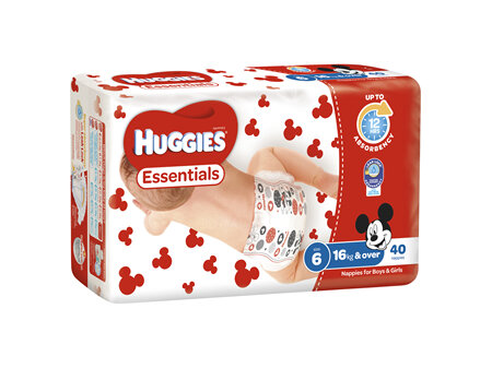 Huggies Essentials Nappies Size 6 (16kg+) 40 Pack