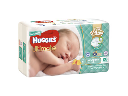 Huggies Newborn Ultra Dry Nappies Up to 5kg - 28 Nappies