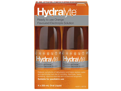 Hydralyte Electrolyte Orange 4 x 250ml Solution