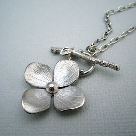 Hydrangea Necklace Sterling Silver