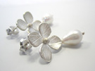 Hydrangea Pearl Drop Earrings Sterling Silver Julia Banks Jewellery flowers