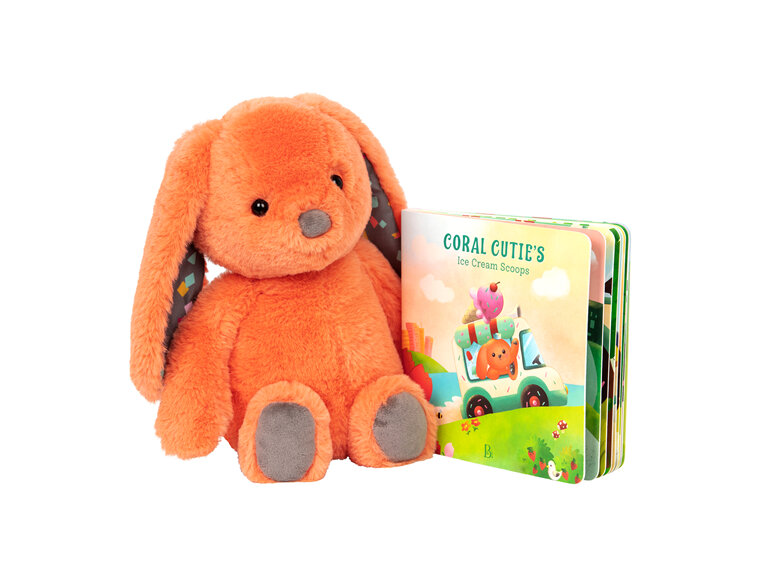 B. Happyhues Coral Cutie Book Set plush soft toy toddler baby gift  bunny