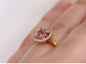 Imperial Garnet Diamond Halo Ring