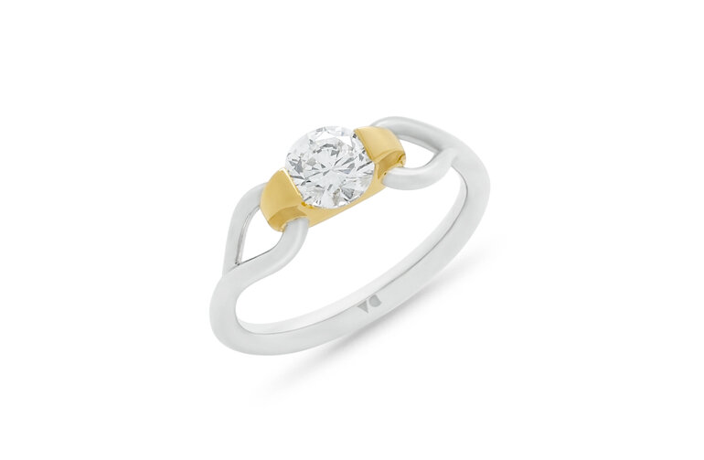 Inspired Collection Modern Contemporary Solitaire Diamond Engagement Ring
