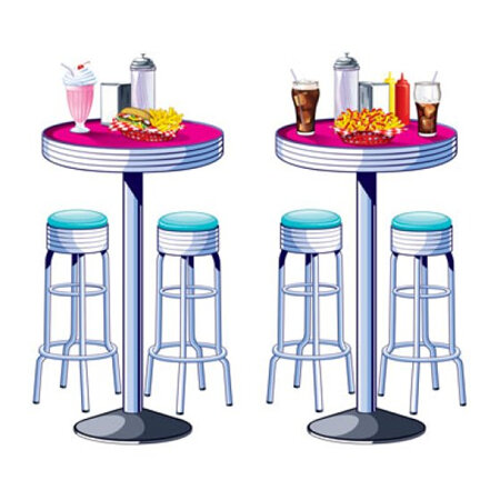Inst theme - soda shop tables & stools scene setter props