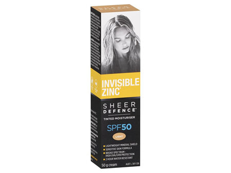Invisible Zinc Sheer Defence Light SPF50+ 50g