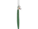 iris mikoikoi flower leaf sterling silver 10k solid gold green pendant nz
