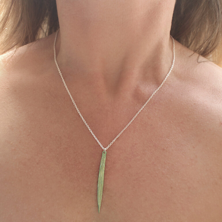 iris mikoikoi leaf sterling silver native long green necklace lily griffin nz