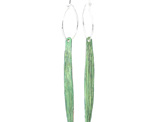 iris mikoikoi long leaves spring green sterling silver hoop earrings lilygriffin