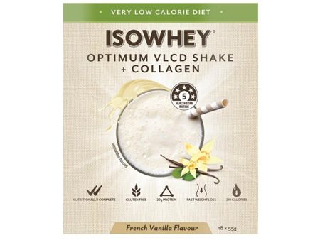 IsoWhey Optimum VLCD Shake + Collagen French Vanilla Flavour 18 Pack