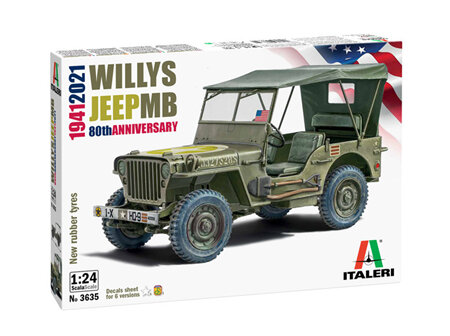 Italeri 1/24 Willys Jeep MB 80th Anniversary (ITA3635)