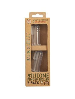 Jack N Jill Silicone Finger Brush 2Pk + Case - 6-12mth