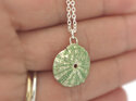 Jade green sterling silver kina shell sea urchins necklace lilygriffin nz ocean