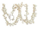 Jade keshi cream pearls hand knotted silk necklace leaves lilygriffin nz jewelry