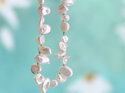 Jade keshi cream pearls knotted silk necklace leaves lily griffin nz jewellery