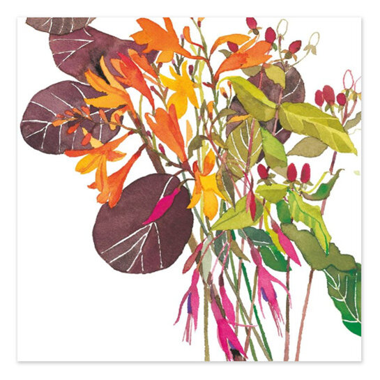 Jane Ormes An English Garden Card Montbretia & Fuchsias