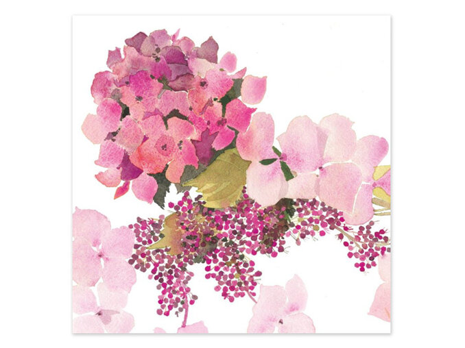 Jane Ormes An English Garden Card Pink Hydrangea art press flowers floral