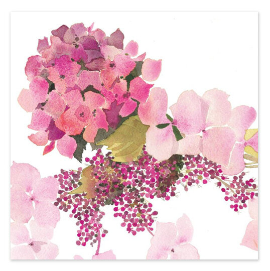 Jane Ormes An English Garden Card Pink Hydrangea art press flowers floral