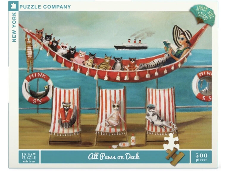 Janet Hill Studio Miss Mink All Paws on Deck 500 Piece Puzzle NYPC