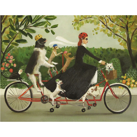Janet Hill Studio - Miss Moon's Bike 1000 Piece Puzzle - New York Puzzle Company