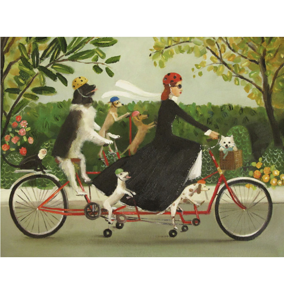 Janet Hill Studio Miss Moon's Bike 1000 Piece Puzzle New York Puzzle Company