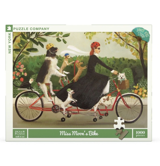 Janet Hill Studio Miss Moon's Bike 1000 Piece Puzzle New York Puzzle Company