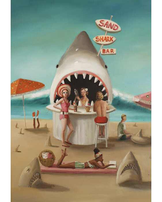 Janet Hill Studio Sand Shark Bar 500 Piece Puzzle New York Puzzle Company