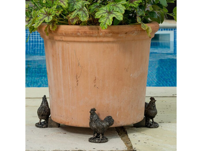 Jardinopia Potty Feet Chicken Bronze Set of 3 home garden pot plant