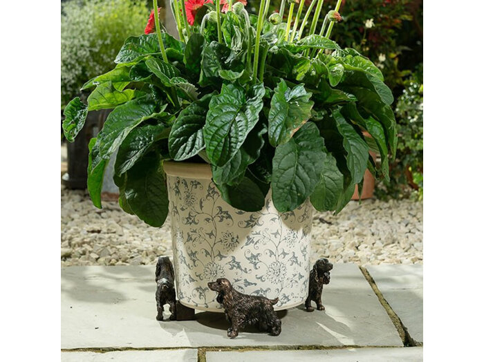 Jardinopia Potty Feet Cocker Spaniel Bronze Set of 3 dog plant pot garden