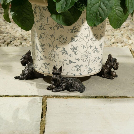 Jardinopia Potty Feet Scottish Terrier Set of 3 dog plant pot garden