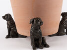 Jardinopia Potty Feet Staffordshire Bull Terrier Bronze Set of 3 dog garden pot