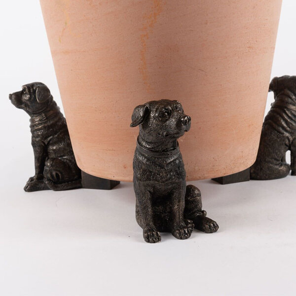 Jardinopia Potty Feet Staffordshire Bull Terrier Bronze Set of 3
