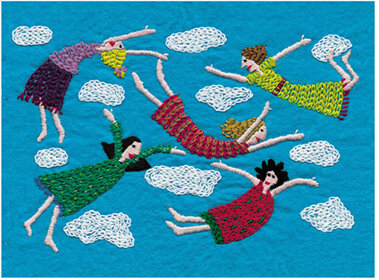 Jennifer Pudney Floating around in Frocks Embroidery on Felt