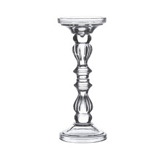 JENSON CLEAR GLASS CANDLE HOLDER 10X25CM