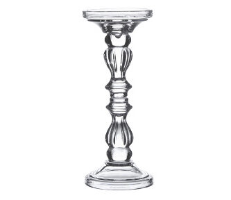 JENSON CLEAR GLASS CANDLE HOLDER 10X25CM