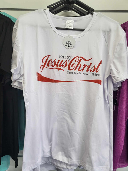 Jesus Christ - Never thirst (white) adults top