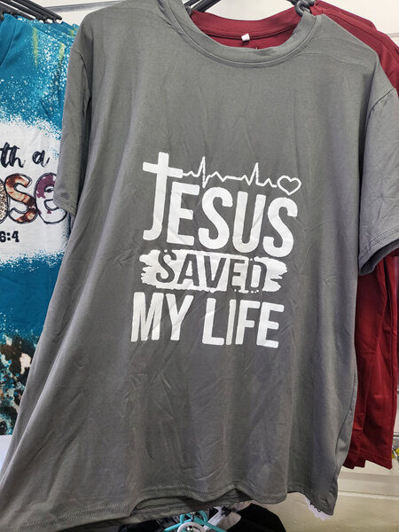 Jesus saves my life adults unisex GREY