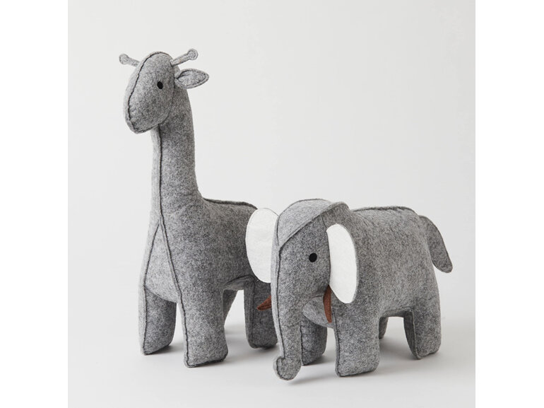 Jiggle & Giggle George & Millie Bookends Set of 2 elephant giraffe animals kids