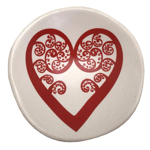 Jo Luping Design - Aroha Fern I 7cm Porcelain Bowl Red on White