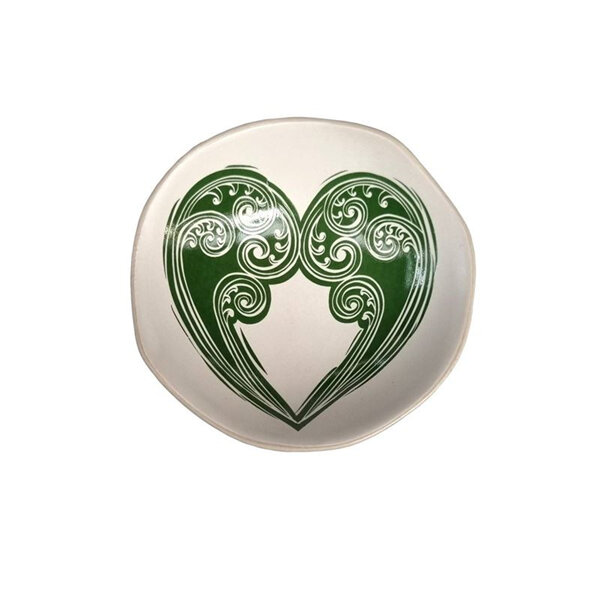Jo Luping Design - Aroha Fern II 7cm Porcelain Bowl Green on White