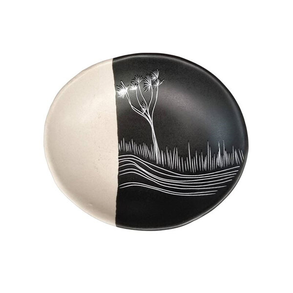 Jo Luping Design Coastal Ceramic 10cm Bowl Ti Kouka Dipped White on Black