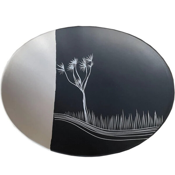 Jo Luping Design - Coastal Ti Kouka 24cm Porcelain Bowl Dipped White on Black