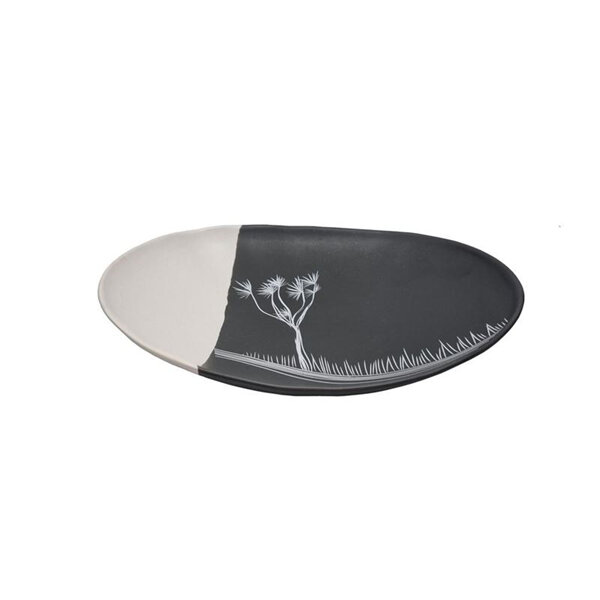 Jo Luping Design - Coastal Ti Kouka 24cm Porcelain Bowl Dipped White on Black