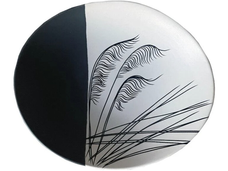 Jo Luping Design - Coastal Toetoe 24cm Porcelain Bowl Black on White