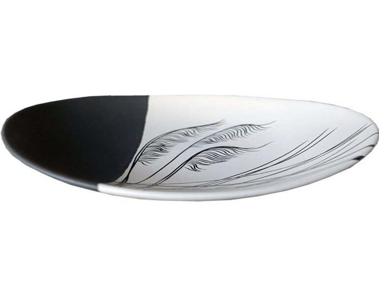 Jo Luping Design - Coastal Toetoe 24cm Porcelain Bowl Black on White