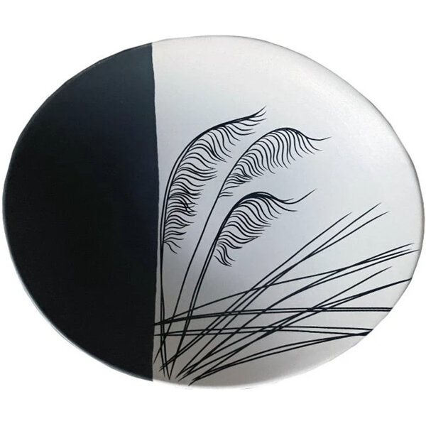 Jo Luping Design - Coastal Toetoe 24cm Porcelain Bowl Black on White