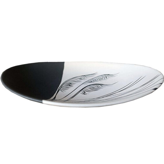 Jo Luping Design - Coastal Toetoe 24cm Porcelain Bowl Black on White