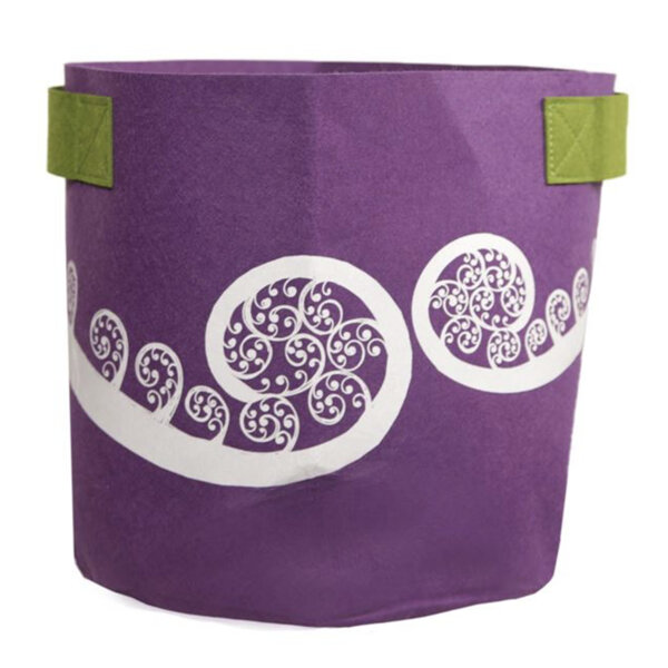 Jo Luping Design Eco Felt 7 Gallon Bag Ponga Purple & Green