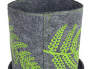 Jo Luping Design Ecofelt Grow Bag Green Fern On Mid Grey