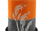 Jo Luping Design Ecofelt Grow Bag Harakeke Flower Orange & Grey